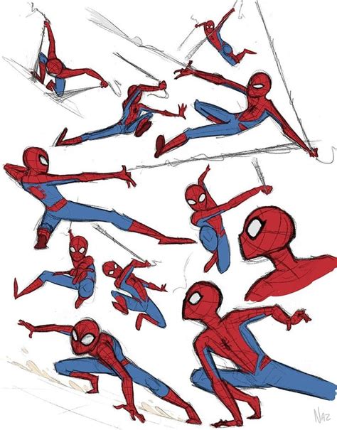 spider man pose reference|spider man sketch poses.